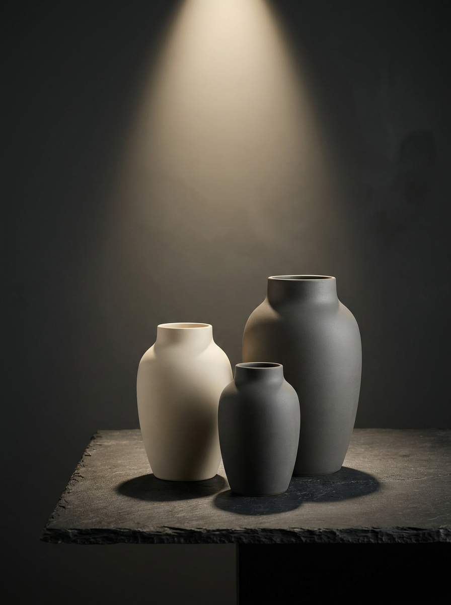 Minimalist Ceramic Vase Trio