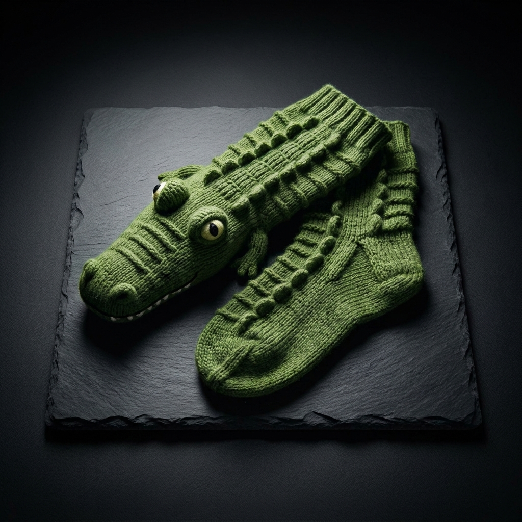 Crocodile Knit Socks